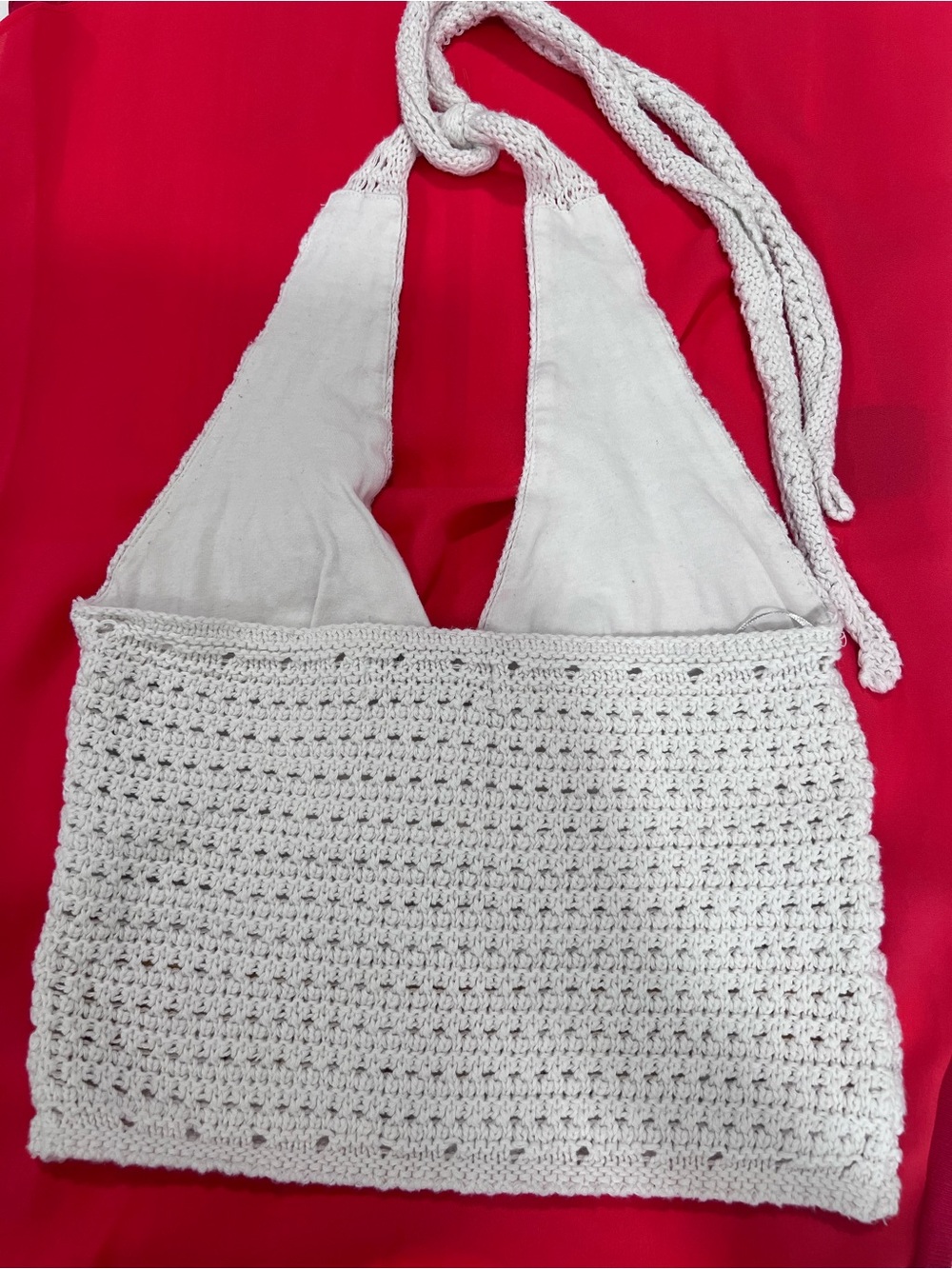 Hollister Crochet Halter Top with Sunflower Accent - Cream & Yellow - Picture 2 of 5